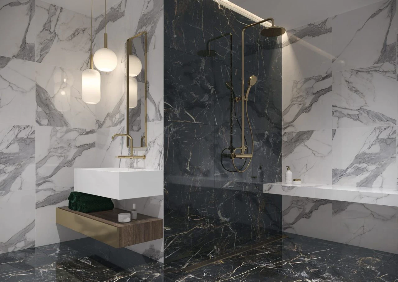 Плитка керамогранітна Marquina Gold POL 597x1197x8 Cerrad Плитка керамогранітна Marquina Gold POL 597x1197x8 Cerrad