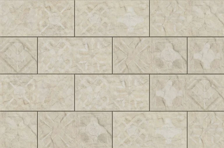 Плитка фасадна Torstone Bianco Decor 148x300x9 Cerrad
