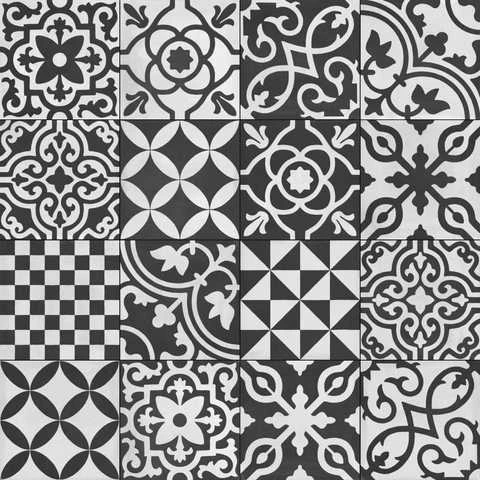 Плитка керамогранитная R7GZ Contrasti Antracite Decor Mix 200x200x10 Ragno