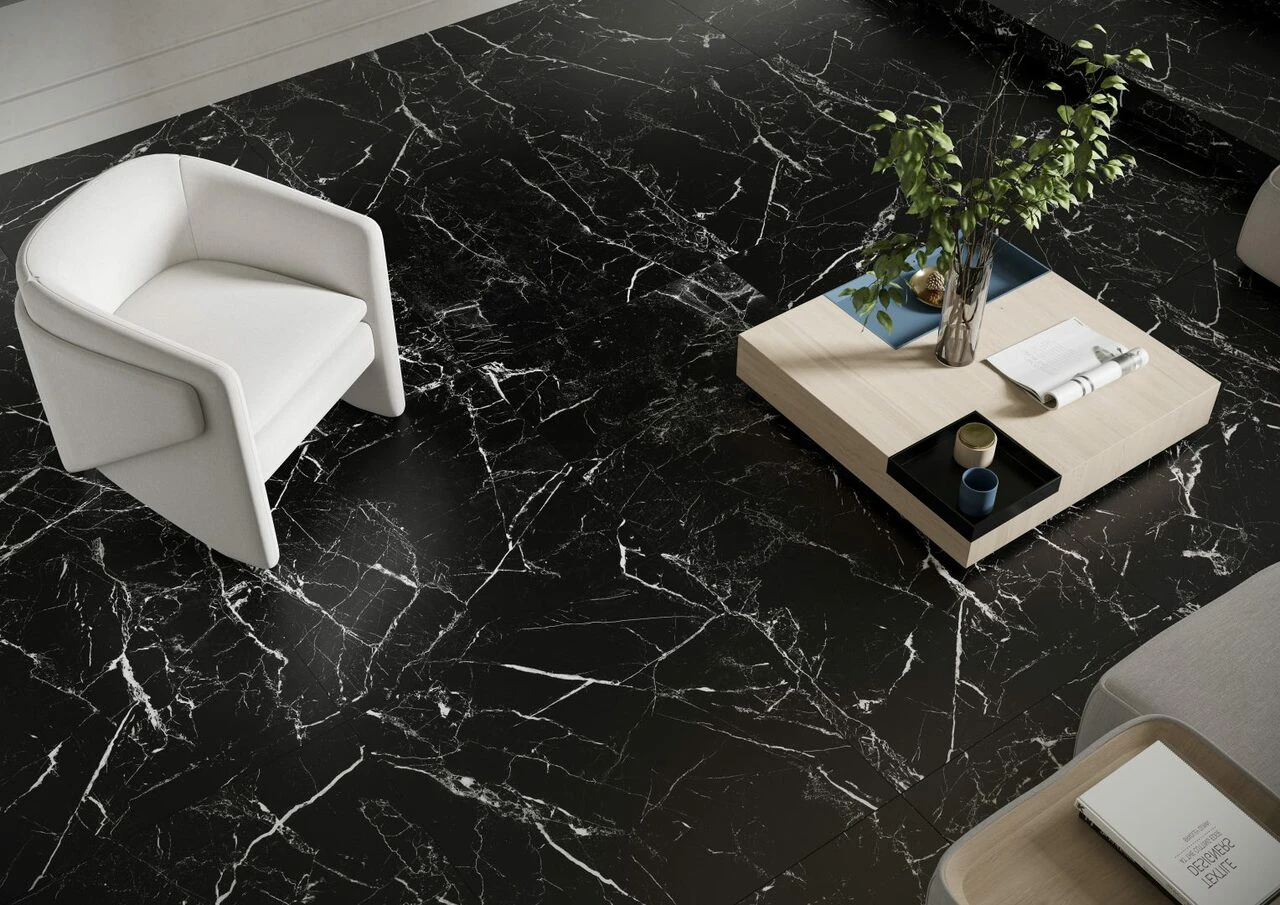 Плитка керамогранітна Marmo Marocco Black RECT 797x797x8 Cerrad Плитка керамогранітна Marmo Marocco Black RECT 797x797x8 Cerrad