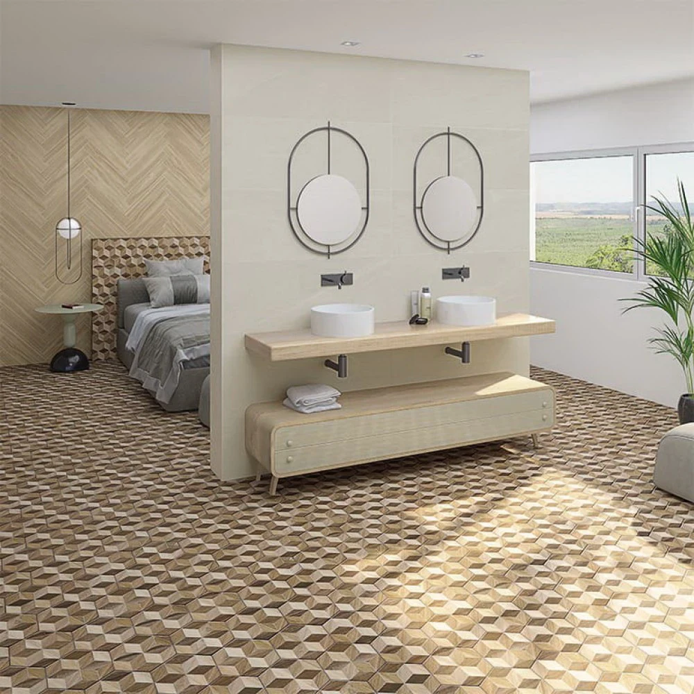Плитка керамогранитная Hexagono Freret Multicolor 230x266x9 Vives Плитка керамогранитная Hexagono Freret Multicolor 230x266x9 Vives