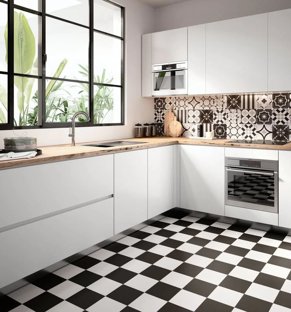 Плитка керамогранитная CSAPBWBL20 Patchwork B&W Black 200x200x10 Sant'agostino Плитка керамогранитная CSAPBWBL20 Patchwork B&W Black 200x200x10 Sant'agostino