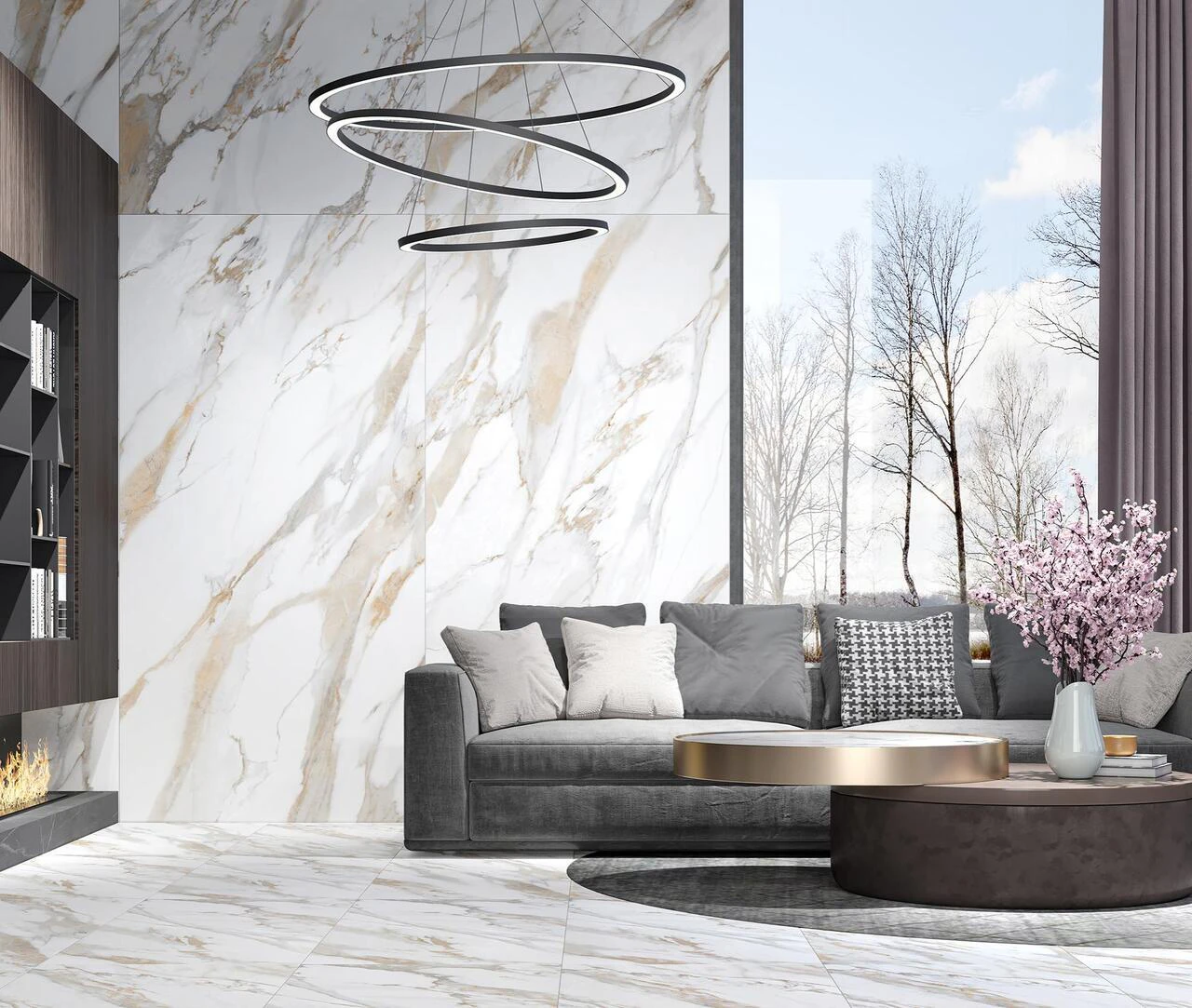 Плитка керамогранітна Calacatta Gold Сірий 600x1200x8 Intercerama Плитка керамогранітна Calacatta Gold Сірий 600x1200x8 Intercerama