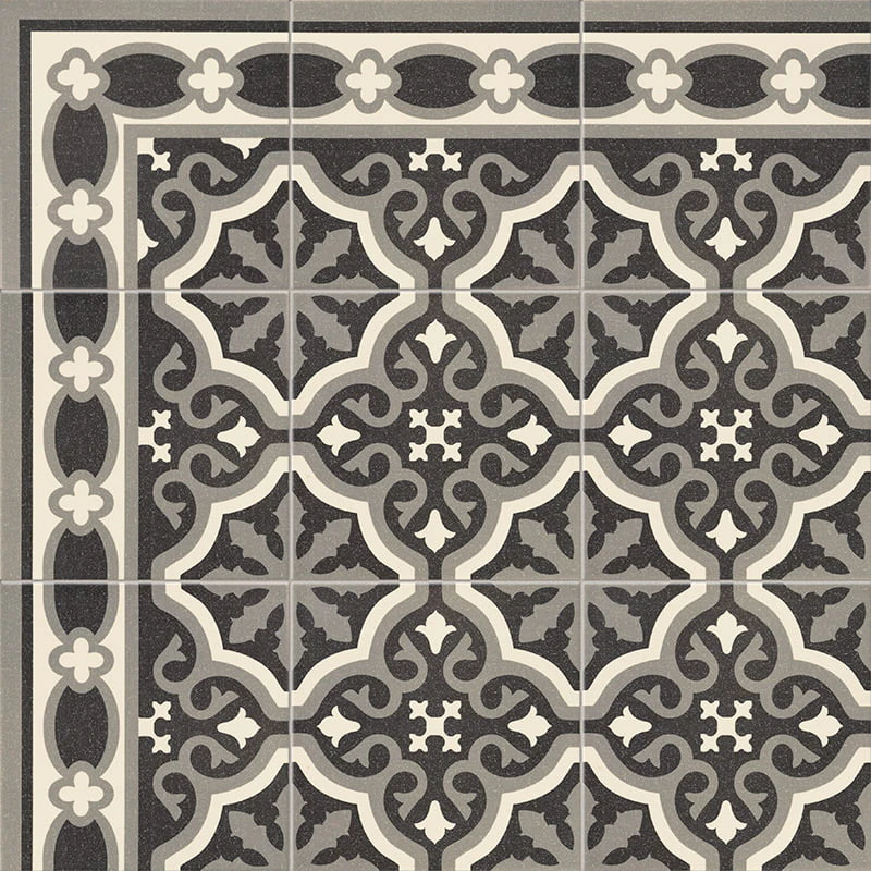 Плитка керамогранітна Florentine Black Cenefa 200x200x9 Mainzu Плитка керамогранітна Florentine Black Cenefa 200x200x9 Mainzu
