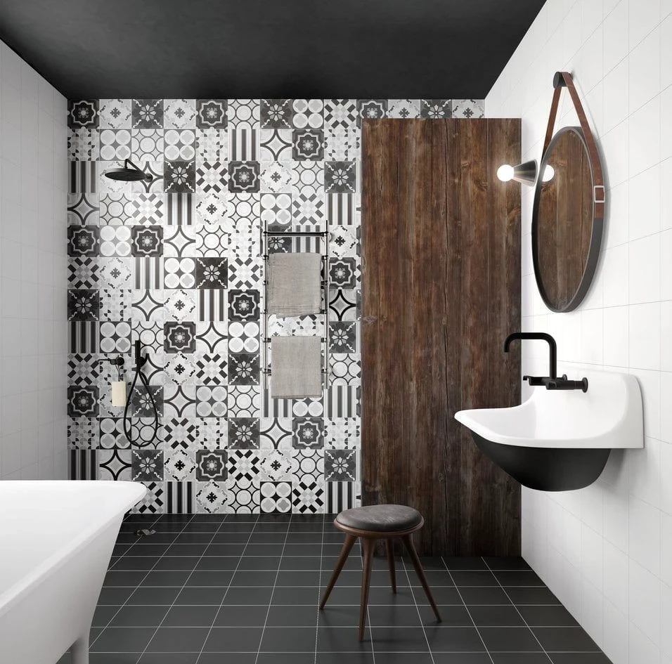 Плитка керамогранитная CSAPBWMX20 Patchwork B&W Mix 200x200x10 Sant'agostino Плитка керамогранитная CSAPBWMX20 Patchwork B&W Mix 200x200x10 Sant'agostino