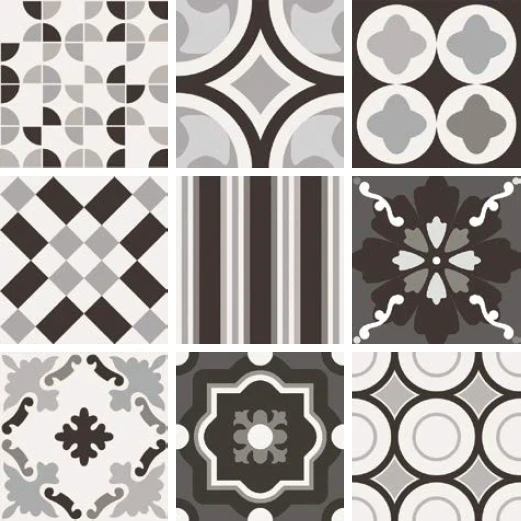 Плитка керамогранитная CSAPBWMX20 Patchwork B&W Mix 200x200x10 Sant'agostino