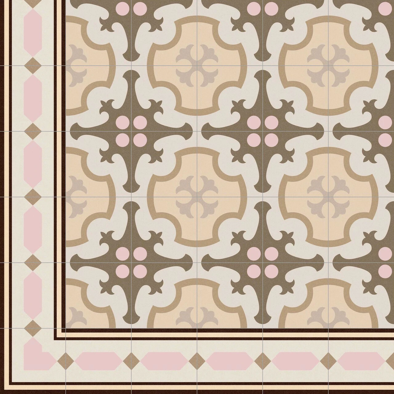 Плитка керамогранитная 1900 Roura-3 Beige декор 200x200x8 Vives Плитка керамогранитная 1900 Roura-3 Beige декор 200x200x8 Vives